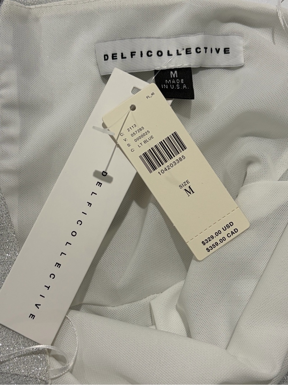 NWT Delfi Collective Soraya Metallic IceBlue Halter Maxi Dress Anthropologie (M) - Picture 11 of 12